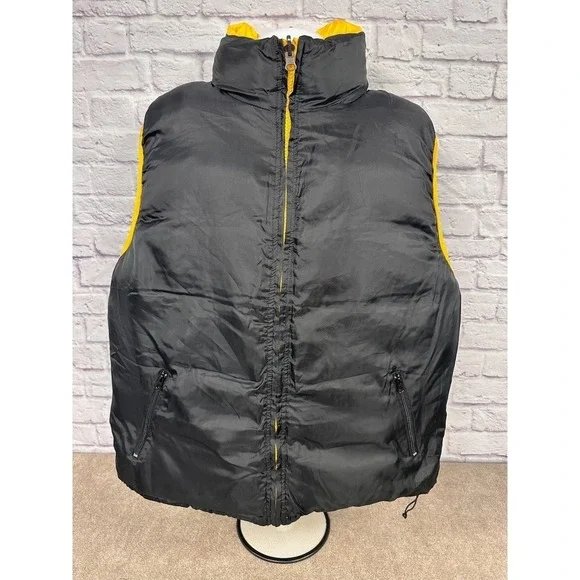 VTG Y2K Jordan Craig Yellow Plaid Reversible Puffer Vest Hooded Size 3XL NEW - Picture 3 of 13